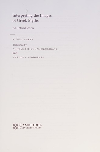 Interpreting the Images of Greek Myths