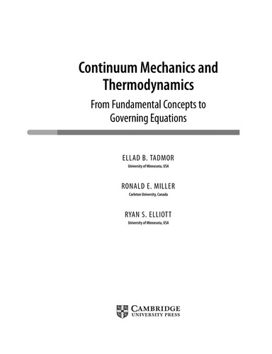 Continuum Mechanics and Thermodynamics