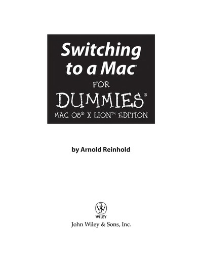 Switching to a Mac For Dummies