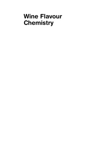 Wine : Flavour Chemistry