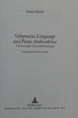 Voluptuous Language and Poetic Ambivalence