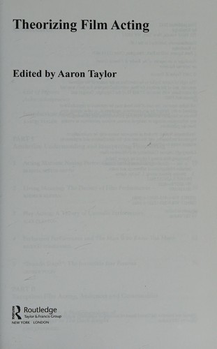 Theorizing Film Acting