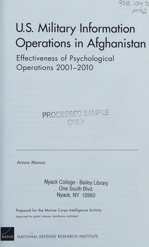 U.S. Military Information Operations in Afghanistan