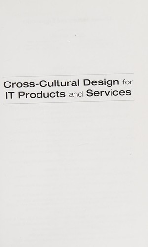 Cross-Cultural Design for IT Products and Services