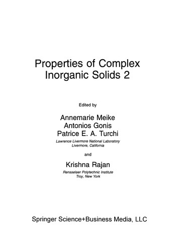 Properties of Complex Inorganic Solids 2 (2000)