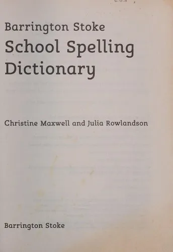 School Spelling Dictionary