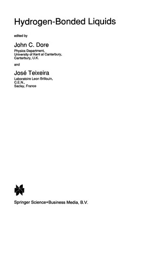 Hydrogen-Bonded Liquids (Softcover Reprint of the Original 1st 1991)