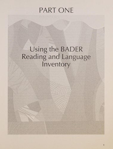Bader Reading & Language Inventory