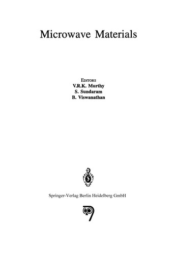 Microwave Materials (Softcover Reprint of the Original 1st 1994)