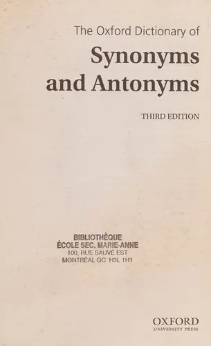 The Oxford Dictionary of Synonyms and Antonyms