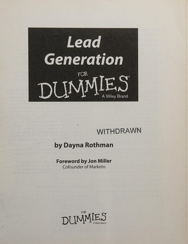 Lead Generation For Dummies