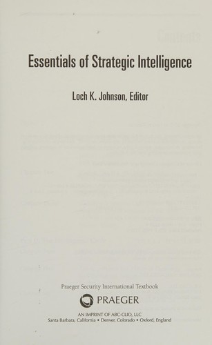 Essentials of Strategic Intelligence
