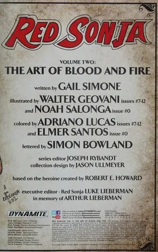 Red Sonja Volume 2: The Art of Blood and Fire