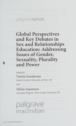 Global Perspectives and Key Debates in Sex and Relationships Education