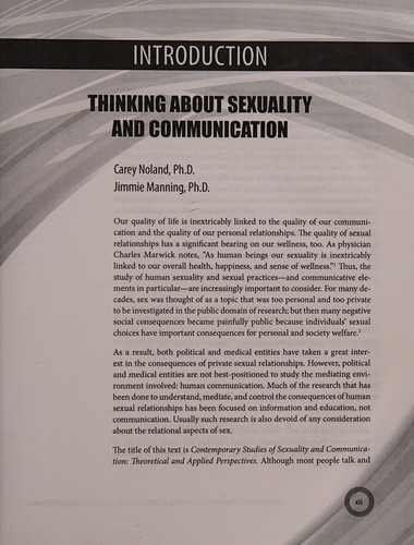 Contemporary Studies of Sexuality and Communication