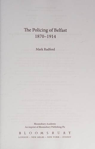The Policing of Belfast 1870-1914