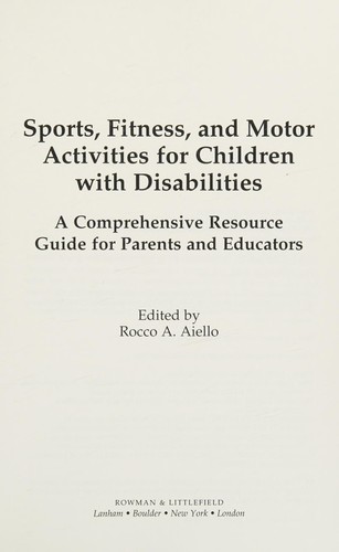 Sports, Fitness, and Motor Activities for Children with Disabilities