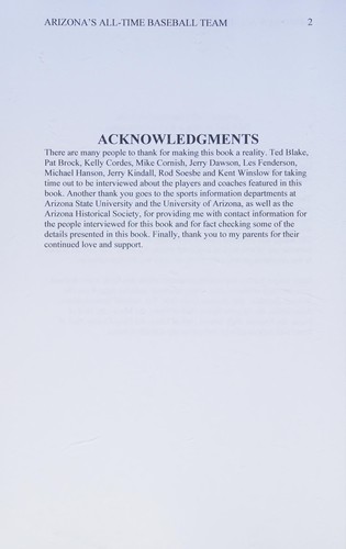 Arizona's All-Time Baseball Team