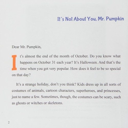 It's Not about You, Mr. Pumpkin