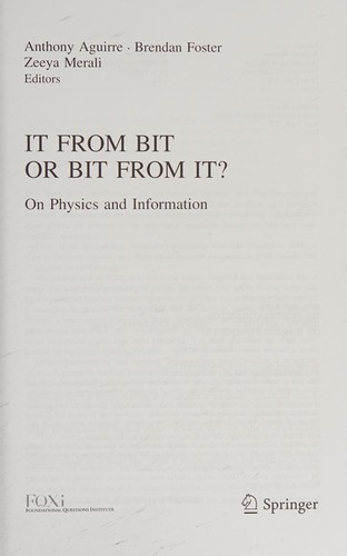 It from Bit or Bit from It?