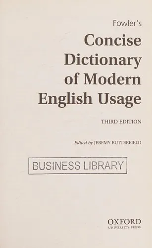 Fowler's Concise Dictionary of Modern English Usage