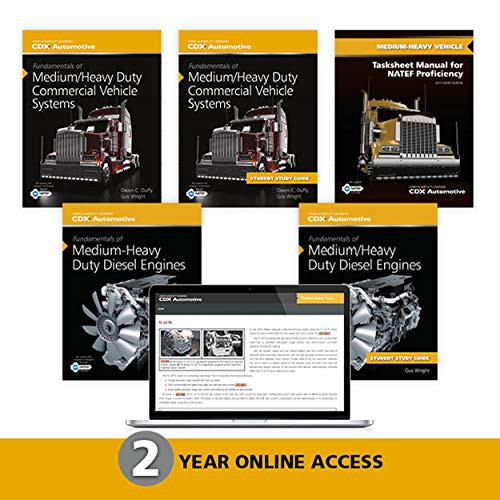 Fundamentals Of Medium/Heavy Duty Commercial Vehicle Systems, Fundamentals Of Medium/Heavy Duty Diesel Engines, Workbooks, Tasksheet Manual, AND 2 Year Access To MHT ONLINE