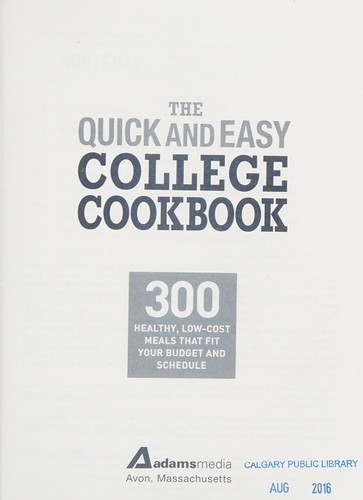 The Quick and Easy College Cookbook