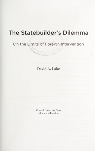 The Statebuilder's Dilemma