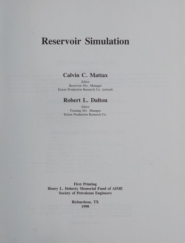Reservoir Simulation - 1st Edition