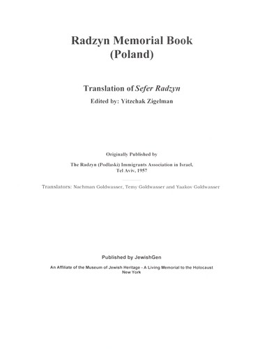 Radzyn Memorial Book (Poland)