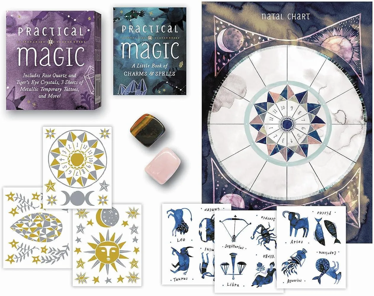 Practical Magic : Includes Rose Quartz and Tiger's Eye Crystals, 3 Sheets of Metallic Tattoos, and More!