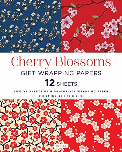 Cherry Blossoms Gift Wrapping Papers - 12 Sheets