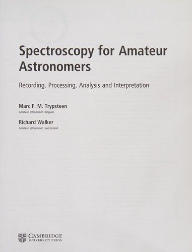 Spectroscopy for Amateur Astronomers