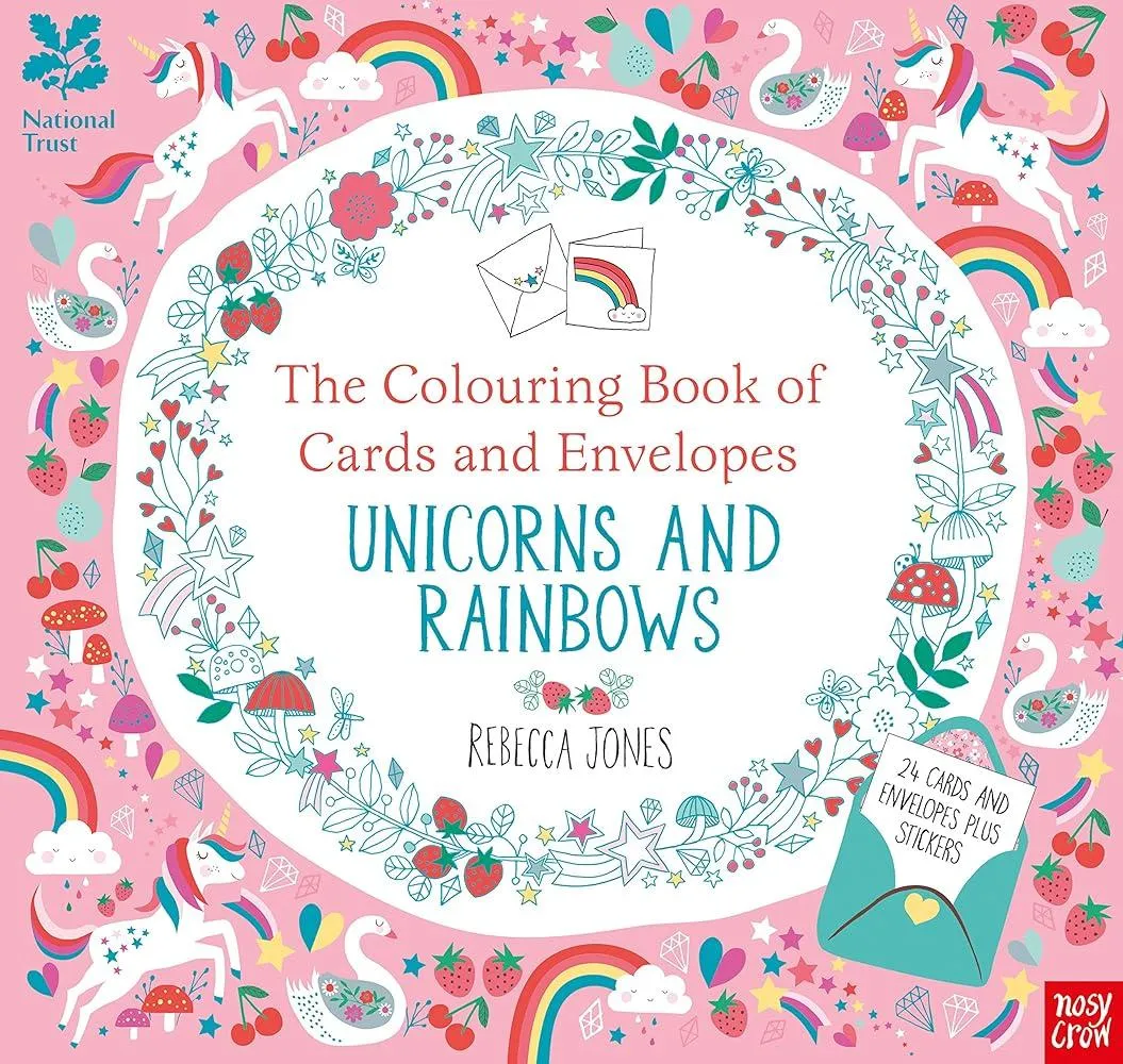 National Trust: The Colouring Book of Cards and Envelopes – Unicorns and Rainbows