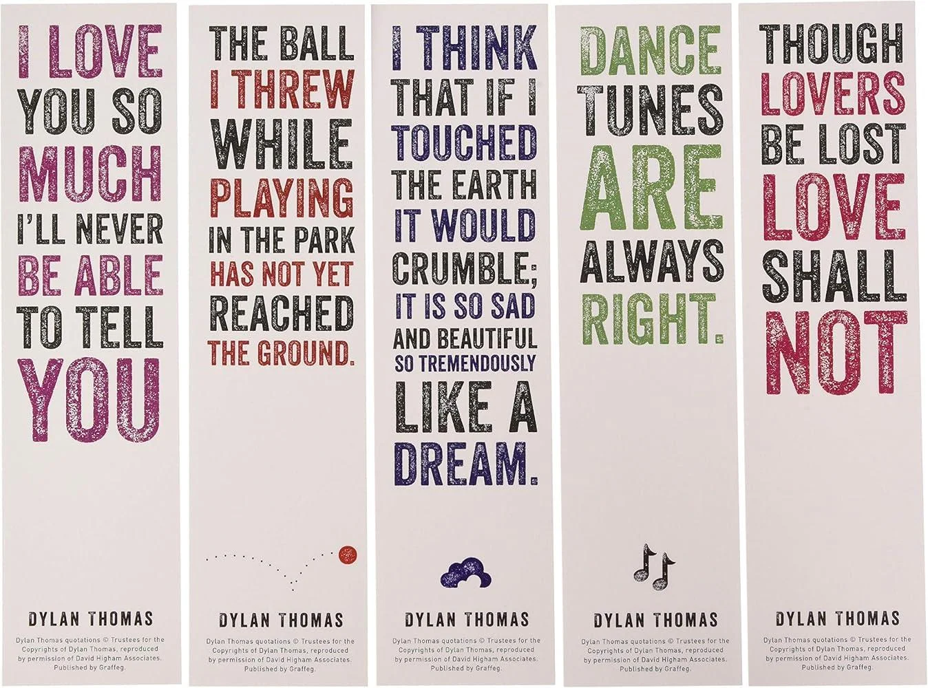 Dylan Thomas Bookmarks Pack 1