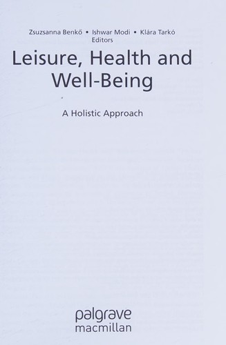 Leisure, Health and Well-Being