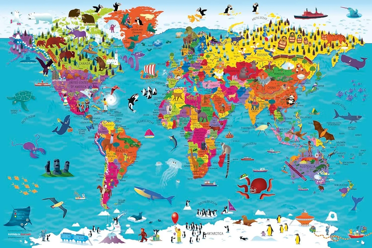 Collins Children’s World Wall Map : An Illustrated Poster for Your Wall