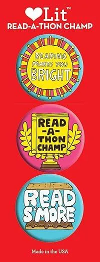 Read-a-thon 3 Badge Set : LoveLit Button Assortment