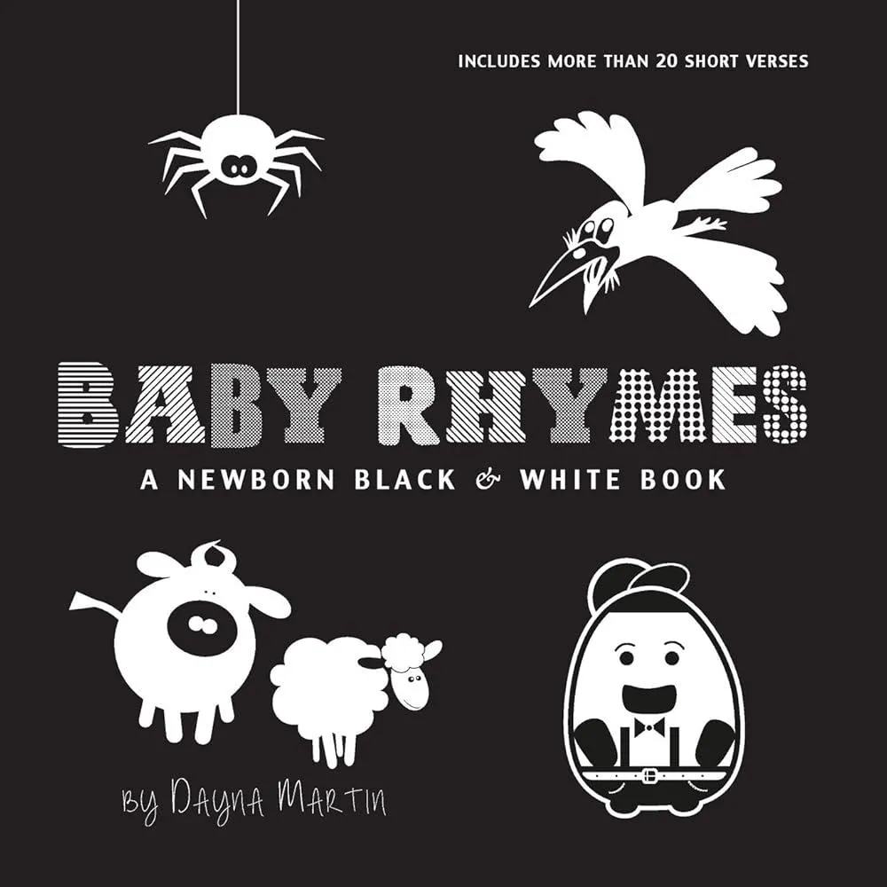 Baby Rhymes : A Newborn Black & White Book: 22 Short Verses, Humpty Dumpty, Jack and Jill, Little Miss Muffet, This Little Piggy, Rub-a-dub-dub, and More (Engage Early Readers: Children's Learning Boo