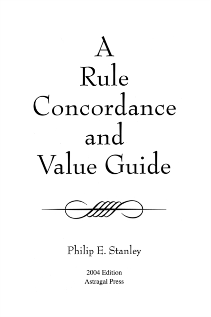 A Rule Concordance and Value Guide