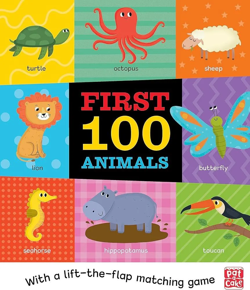 First 100 Animals : A board book with a lift-the-flap matching game