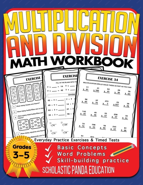 Multiplication and Division Math Workbook for 3rd 4th 5th Grades