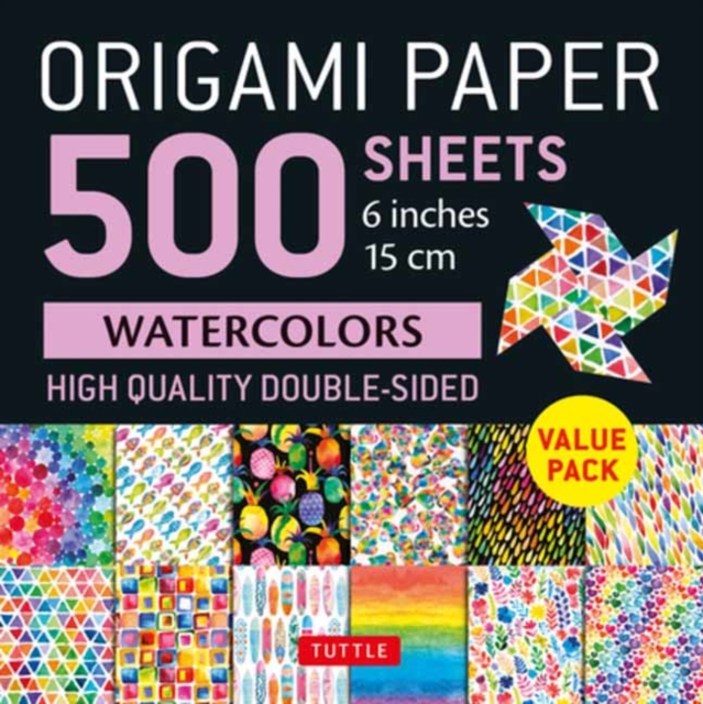 Origami Paper 500 sheets Rainbow Watercolors 6" (15 cm)