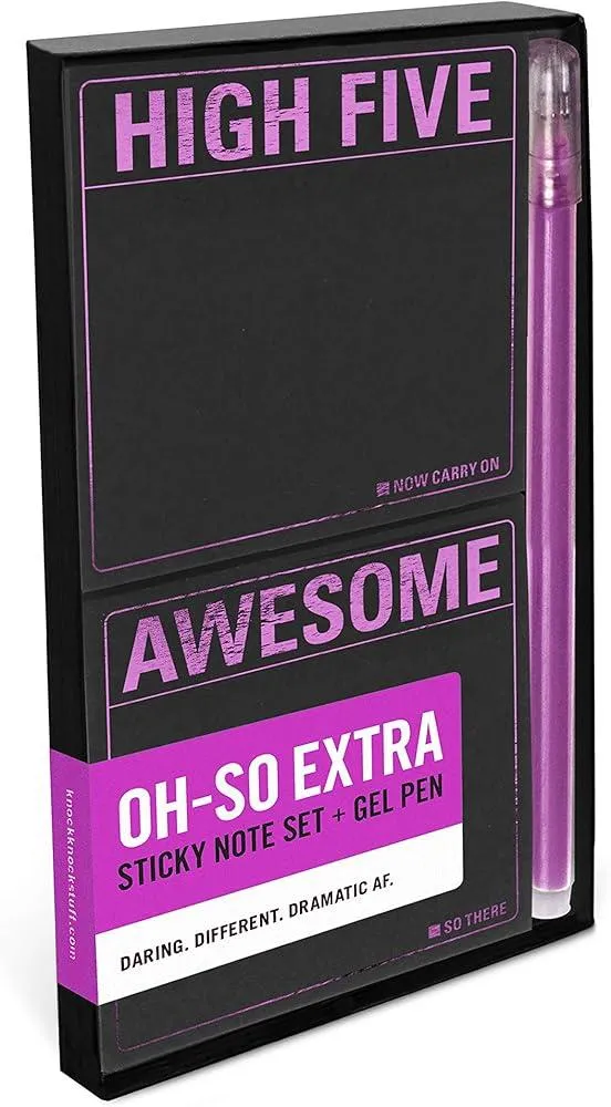 Knock Knock High Five / Awesome Sticky Note Set + Gel Pen