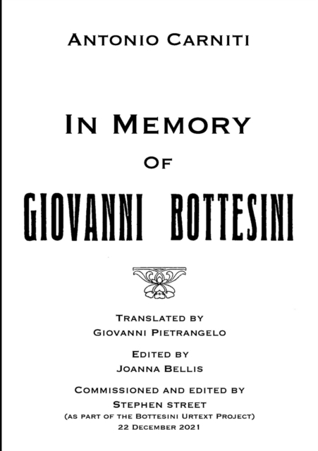 In Memory Of Giovanni Bottesini