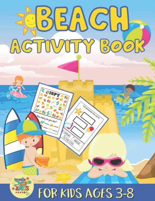 Beach activity book for kids ages 3-8
