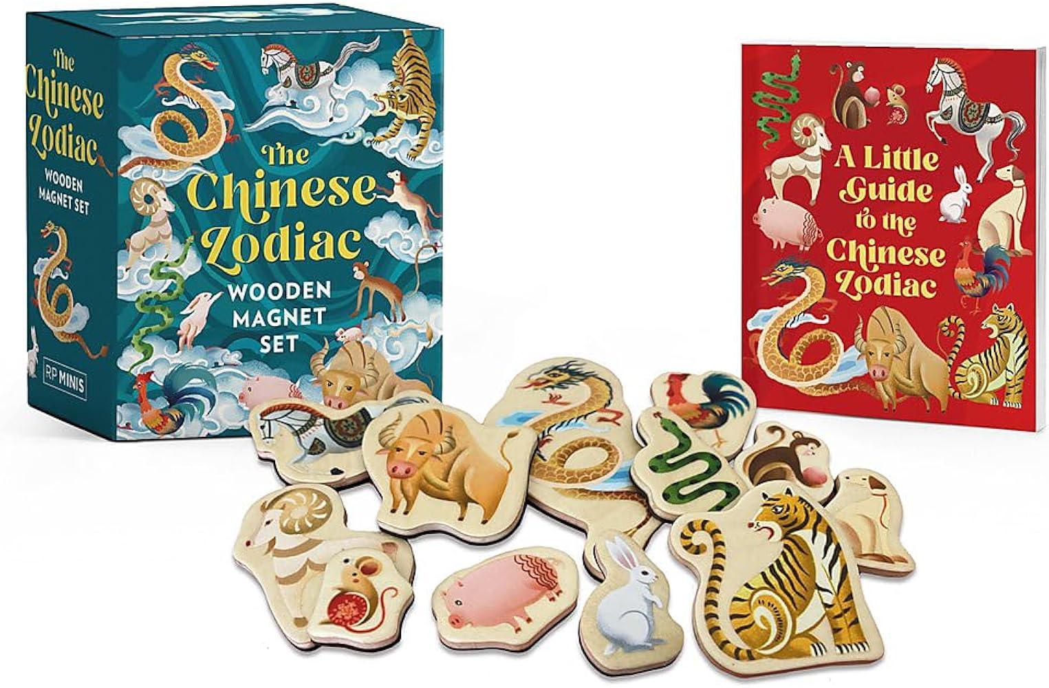 The Chinese Zodiac Wooden Magnet Set