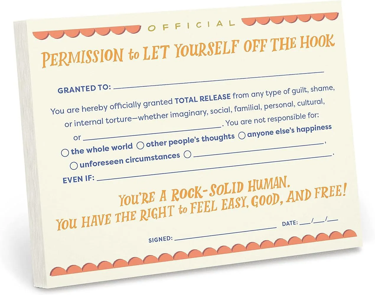 Em & Friends Permission to Let Yourself Off the Hook Notepad