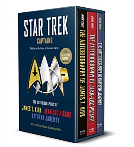 Star Trek Captains - The Autobiographies : Boxed set with slipcase and character portrait art of Kirk, Picard and Janeway a utobiographies