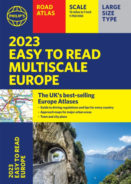2023 Philip's Easy to Read Multiscale Road Atlas Europe